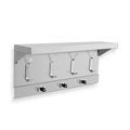 Ajw AJW UJ45C 54 In. Mop Holder & Hook Strip With Shelf; 5 Holders; 6 Hooks UJ45C